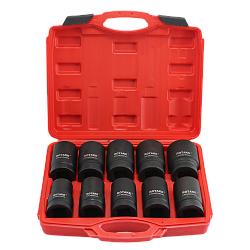 Набор ударных глубоких головок 1" 10 пр., 6гр., 24-46 мм